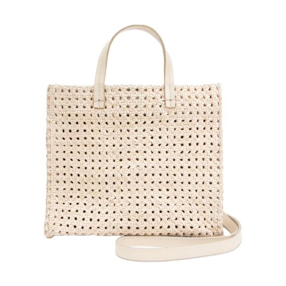 Clare V Handbags - Clare V. Petit Simple Tote in Cream Rattan